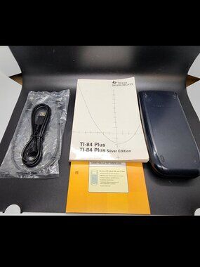 Texas Instruments TI-84 Black Graphing Calculator with Manual and Cords